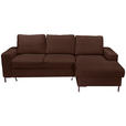 ECKSOFA Dunkelbraun Cord  - Dunkelbraun/Schwarz, KONVENTIONELL, Textil/Metall (240/150cm) - Carryhome