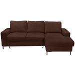ECKSOFA Dunkelbraun Cord  - Dunkelbraun/Schwarz, KONVENTIONELL, Textil/Metall (240/150cm) - Carryhome
