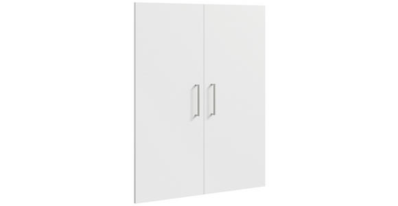 TÜRENSET   - Silberfarben/Weiß, Natur, Holzwerkstoff/Metall (78/101cm) - Linea Natura