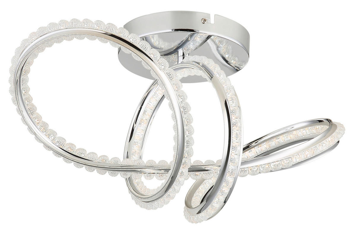 LED-DECKENLEUCHTE 50/25/25 cm   - Klar/Chromfarben, Design, Kunststoff/Metall (50/25/25cm) - Globo