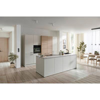 EINBAUKÜCHE 512  - Eichefarben/Schwarz, Basics, Holzwerkstoff/Metall (286cm) - Venda