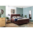 BOXSPRINGBETT 180/200 cm,  in Dunkelrot, Topper, H2 + H2 = mittel  - Schwarz/Dunkelrot, Design, Textil/Metall (180/200cm) - Esposa