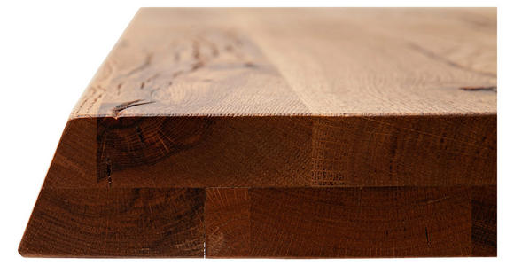 TISCHPLATTE Eiche massiv Grau, Eichefarben - Eichefarben/Grau, Design, Holz (300/100/6cm) - Waldwelt