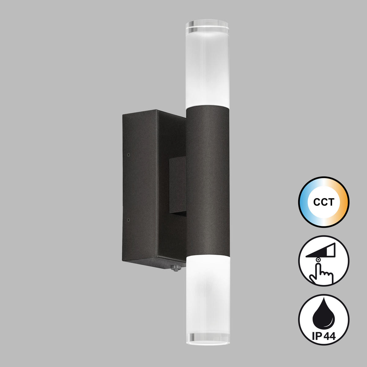BADEZIMMER-WANDLEUCHTE 7/29 cm   - Sandfarben/Schwarz, Basics, Glas/Metall (7/29cm) - Schöner Wohnen