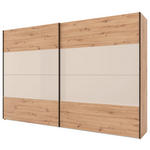 SCHWEBETÜRENSCHRANK 188/222/68 cm 2-türig Eiche Artisan, Elfenbein  - Elfenbein/Schwarz, Design, Glas/Holzwerkstoff (188/222/68cm) - Dieter Knoll