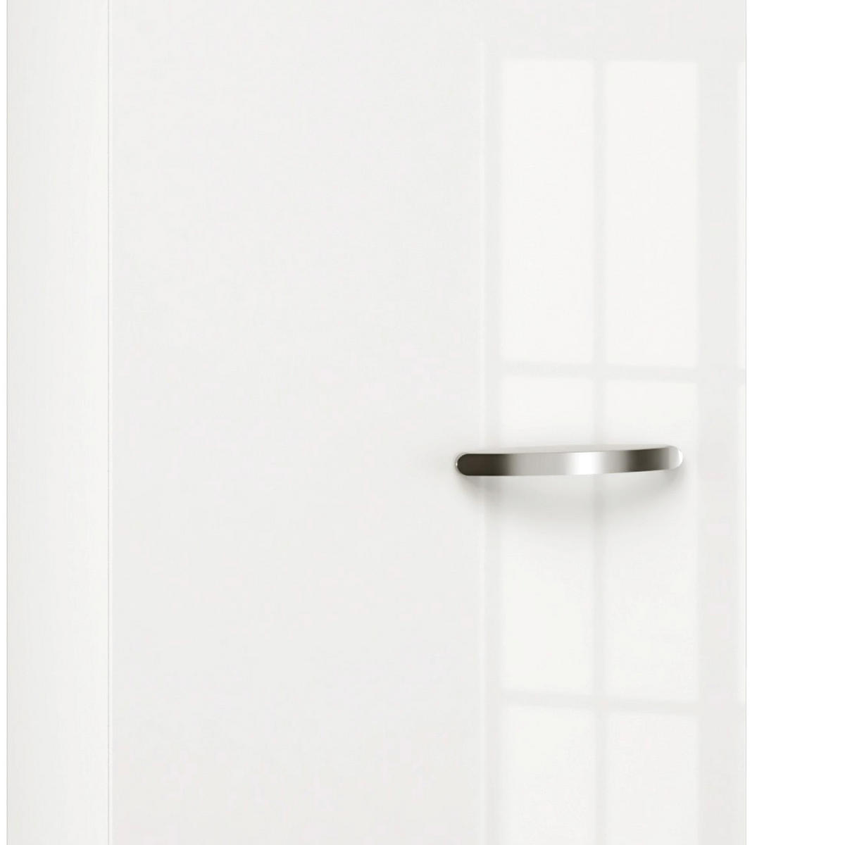 GESCHIRRSCHRANK 50/200/57 cm  in Weiß, Weiß Hochglanz  - Edelstahlfarben/Weiß Hochglanz, MODERN, Holzwerkstoff/Metall (50/200/57cm) - FlexWell