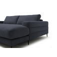 ECKSOFA  in Flachgewebe Dunkelgrau  253/177 cm  - Dunkelgrau/Schwarz, Design, Textil/Metall (253/177cm) - Dieter Knoll