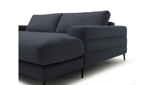 ECKSOFA  in Flachgewebe Dunkelgrau  253/177 cm  - Dunkelgrau/Schwarz, Design, Textil/Metall (253/177cm) - Dieter Knoll