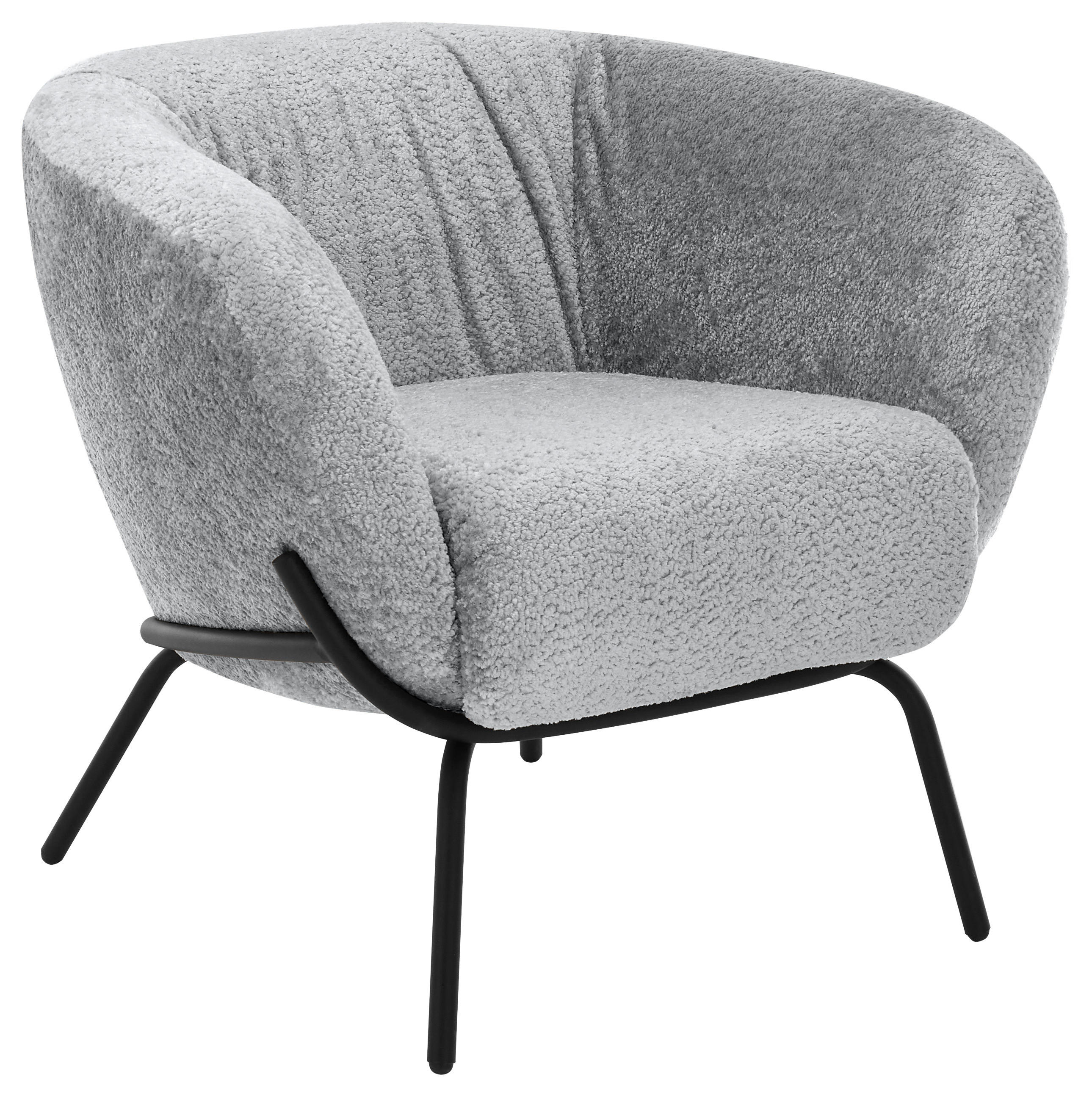COCKTAILSESSEL - Schwarz/Grau, Design, Textil/Metall (79/71/74cm) - Lomoco