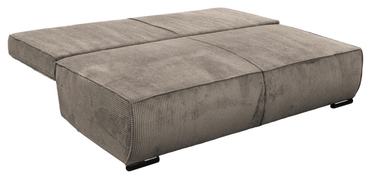SCHLAFSOFA Struktur Hellbraun  - Hellbraun/Schwarz, Design, Kunststoff/Textil (202/90/99cm) - MID.YOU