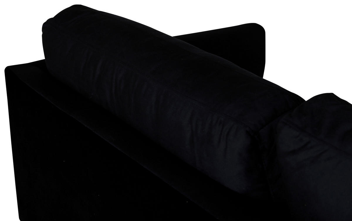 3-SITZER-SOFA in Samt Schwarz  - Schwarz, Design, Textil/Metall (260/78/80cm) - Livetastic
