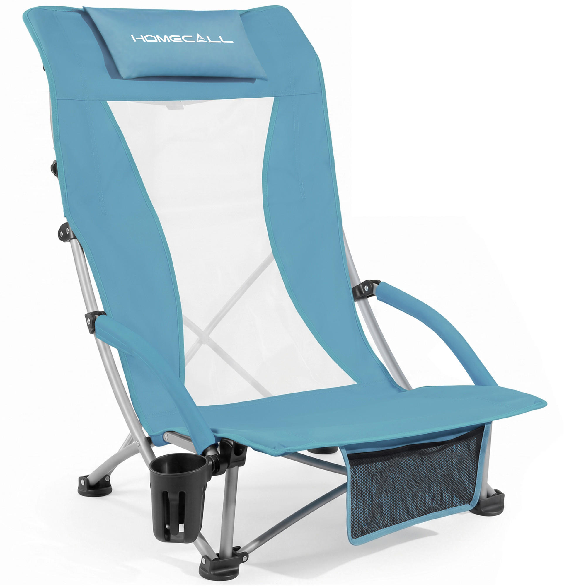 STRANDSTUHL Stahl Blau  - Blau, Basics, Textil/Metall (60/80/39cm) - Modante