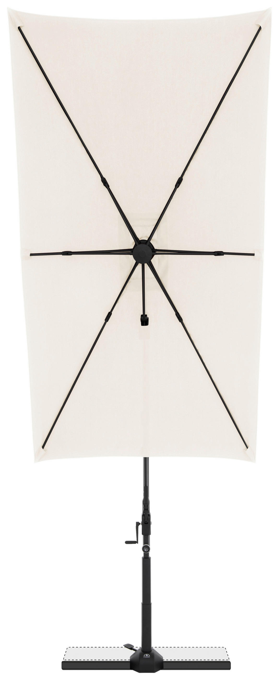KONZOLNI SENČNIK - črna/naravne barve, Basics, kovina/tekstil (240/135cm) - Doppler