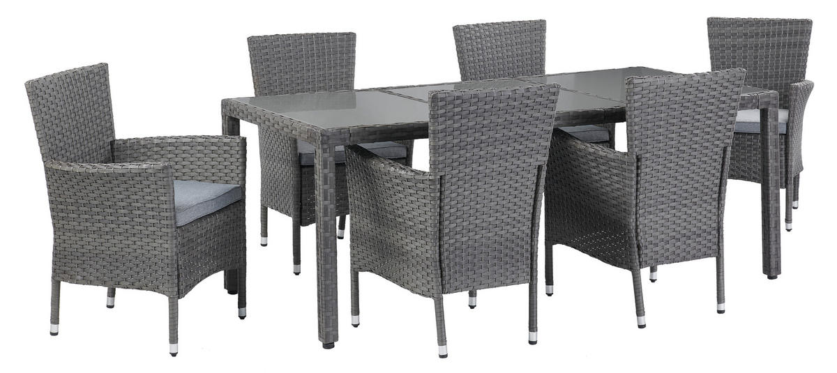 Garnitură De Grădină  - maro/gri, Modern, plastic/sticlă - Luca Bessoni