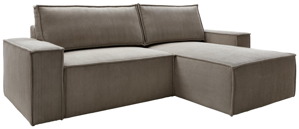 ECKSCHLAFSOFA Samt Anthrazit  - Anthrazit/Schwarz, KONVENTIONELL, Holz/Kunststoff (251/170cm) - MID.YOU