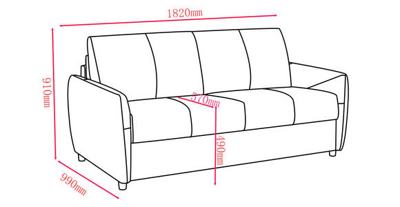 SCHLAFSOFA Lederlook Dunkelgrau  - Dunkelgrau/Schwarz, Design, Textil (184/91/99cm) - Xora