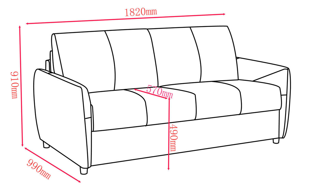 SCHLAFSOFA Lederlook Dunkelgrau  - Dunkelgrau/Schwarz, Design, Textil (184/91/99cm) - Xora