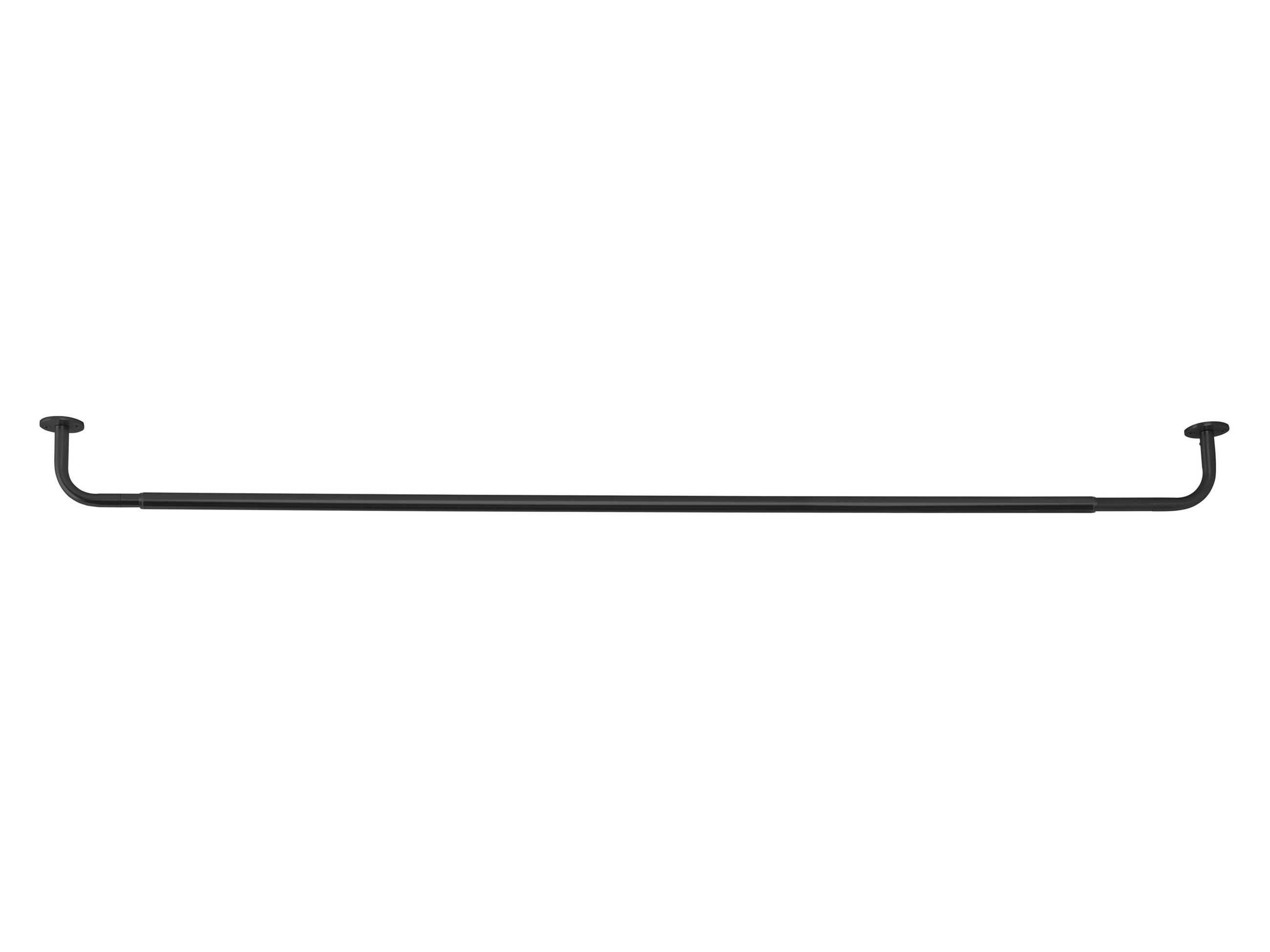 VORHANGSTANGENSET 160 cm  - Schwarz, Design, Metall (160cm)