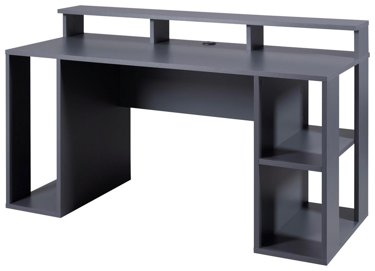 SCHREIBTISCH 160/91/76,5 cm  in Anthrazit  - Anthrazit, KONVENTIONELL, Holzwerkstoff (160/91/76,5cm) - Boxxx