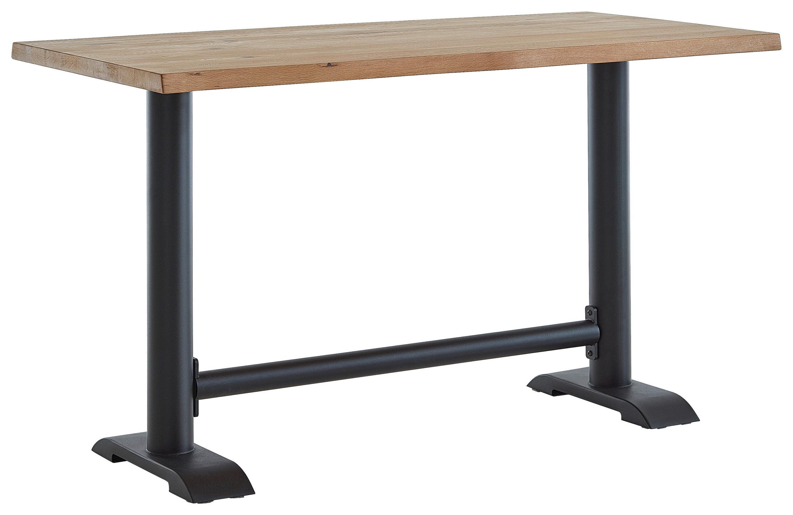 BARTISCH Eiche massiv rechteckig Eichefarben  - Eichefarben/Schwarz, LIFESTYLE, Holz/Metall (160/80/93cm) - Valdera