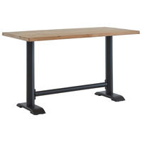 BARTISCH Eiche massiv rechteckig Eichefarben  - Eichefarben/Schwarz, LIFESTYLE, Holz/Metall (160/80/93cm) - Valdera