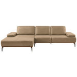 ECKSOFA 16580 Sprint in Echtleder Hellbraun  176/314 cm  - Hellbraun/Bronzefarben, Design, Leder/Holz (176/314cm) - Valnatura