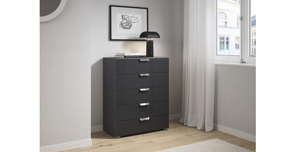 KOMMODE  in 80/100/43 cm  - Chromfarben/Dunkelgrau, Design, Glas/Holzwerkstoff (80/100/43cm) - Carryhome