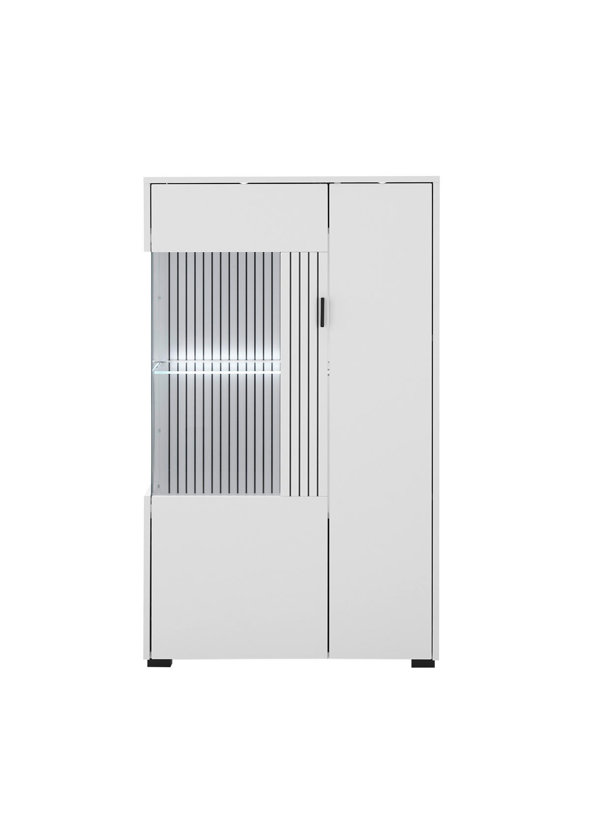 VITRINE  in Schwarz, Weiß  - Schwarz/Weiß, Design, Glas/Holzwerkstoff (75/125/38cm) - MID.YOU