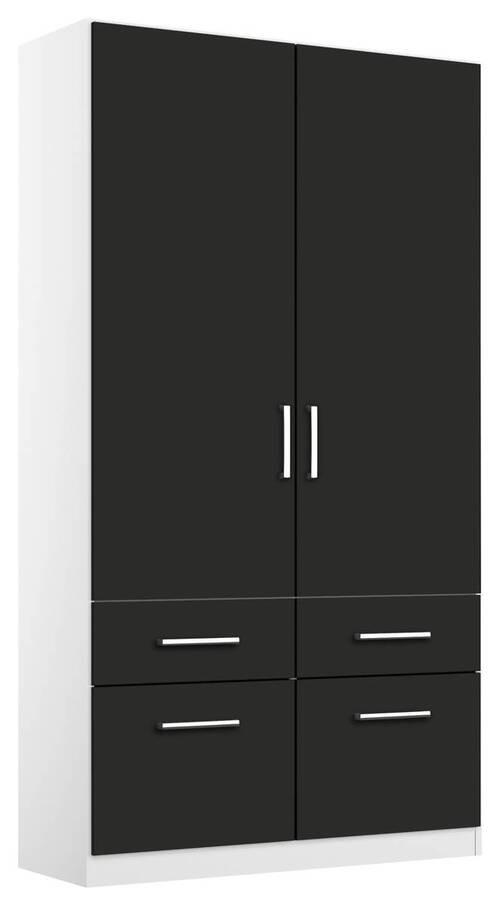 DREHTÜRENSCHRANK 91/197/54 cm 2-türig Grau, Weiß  - Chromfarben/Weiß, MODERN, Holzwerkstoff/Kunststoff (91/197/54cm) - Rauch Möbel