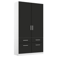 DREHTÜRENSCHRANK 91/210/54 cm 2-türig Weiß, Grau  - Chromfarben/Weiß, MODERN, Holzwerkstoff/Kunststoff (91/210/54cm) - Rauch Möbel