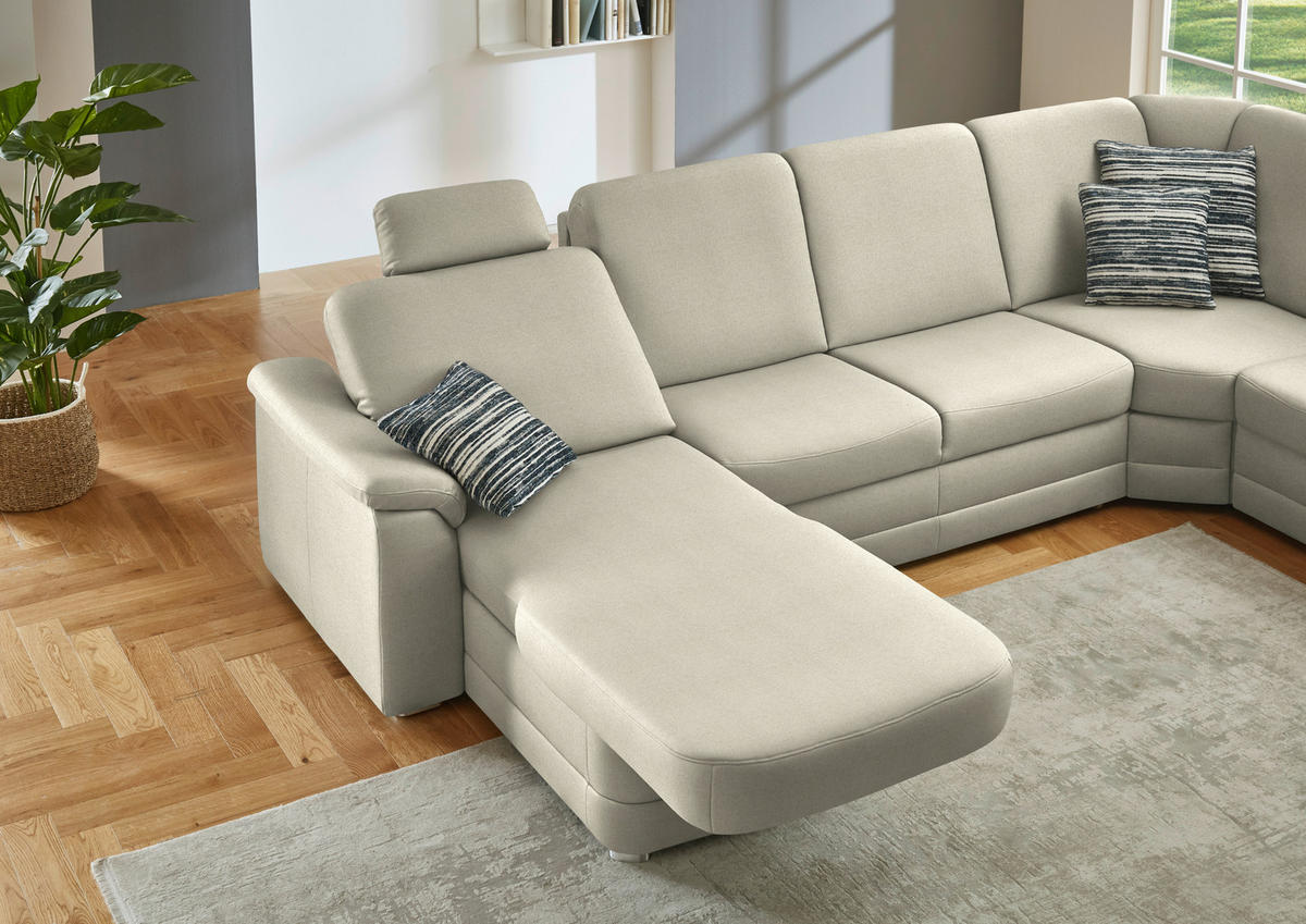 WOHNLANDSCHAFT  in Chenille Silberfarben  - Silberfarben/Alufarben, KONVENTIONELL, Holz/Textil (160/329/235cm) - Beldomo Comfort
