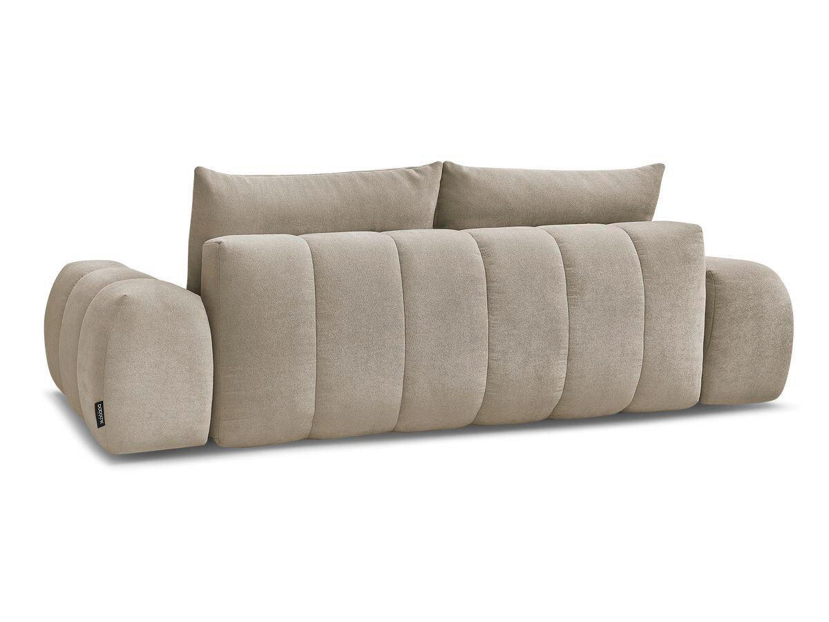 SCHLAFSOFA EVEREST  mit Rücken echt, Armteil links, Armteil rechts Struktur Taupe  - Taupe/Schwarz, MODERN, Kunststoff/Textil (278/90/115cm)