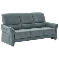 3-SITZER-SOFA  in Flachgewebe Graublau  - Graublau/Alufarben, KONVENTIONELL, Textil/Metall (198/96/93cm) - Beldomo Premium