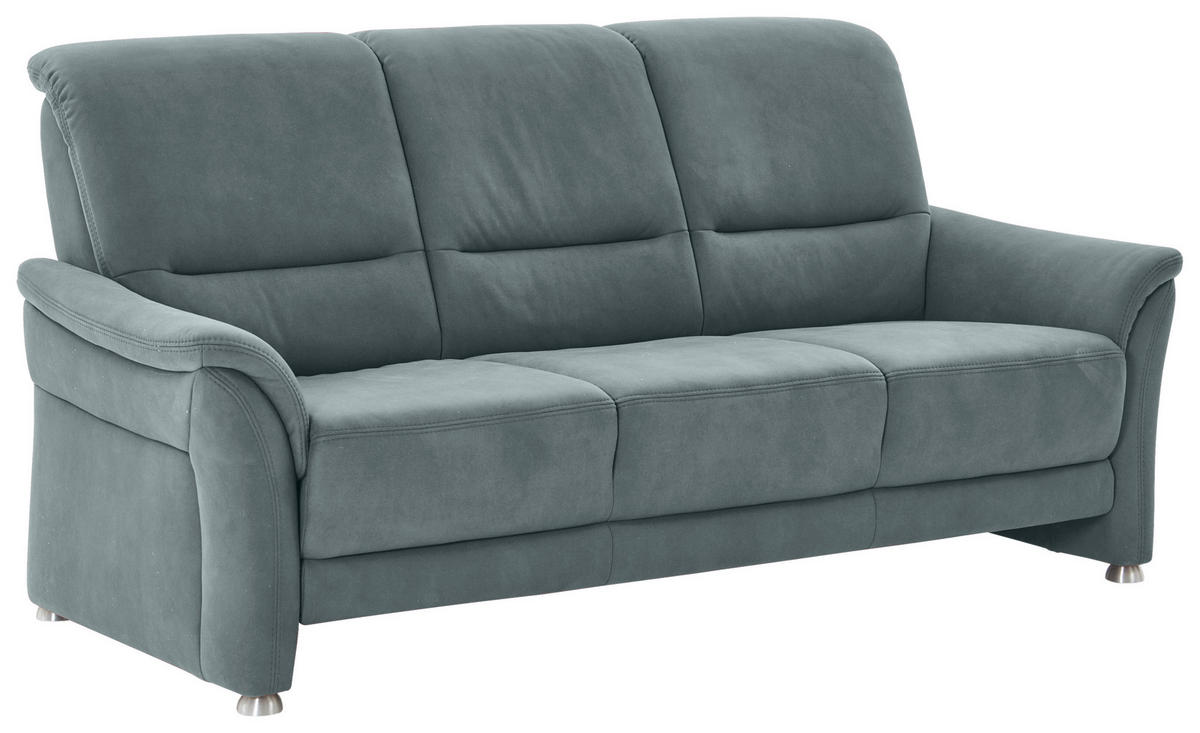 SITZGARNITUR Flachgewebe Graublau  - Graublau/Alufarben, Konventionell, Textil/Metall (198/172/96/93cm) - Beldomo Premium