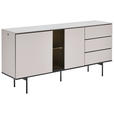 SIDEBOARD  167/83/41 cm 3 Schublade(n)  - Kaschmir/Schwarz, Design, Glas/Holzwerkstoff (167/83/41cm) - Voleo