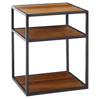 NACHTTISCH 40/50/35 cm Sheesham massiv  - Sheeshamfarben/Schwarz, MODERN, Holz/Metall (40/50/35cm) - MID.YOU