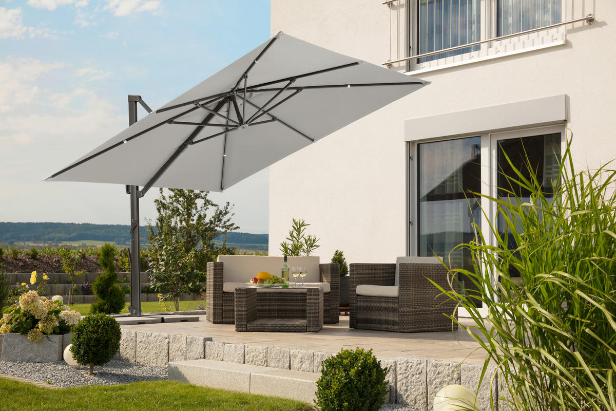 AMPELSCHIRM   - Anthrazit/Hellgrau, Basics, Textil/Metall (360/253/300cm) - Schneider