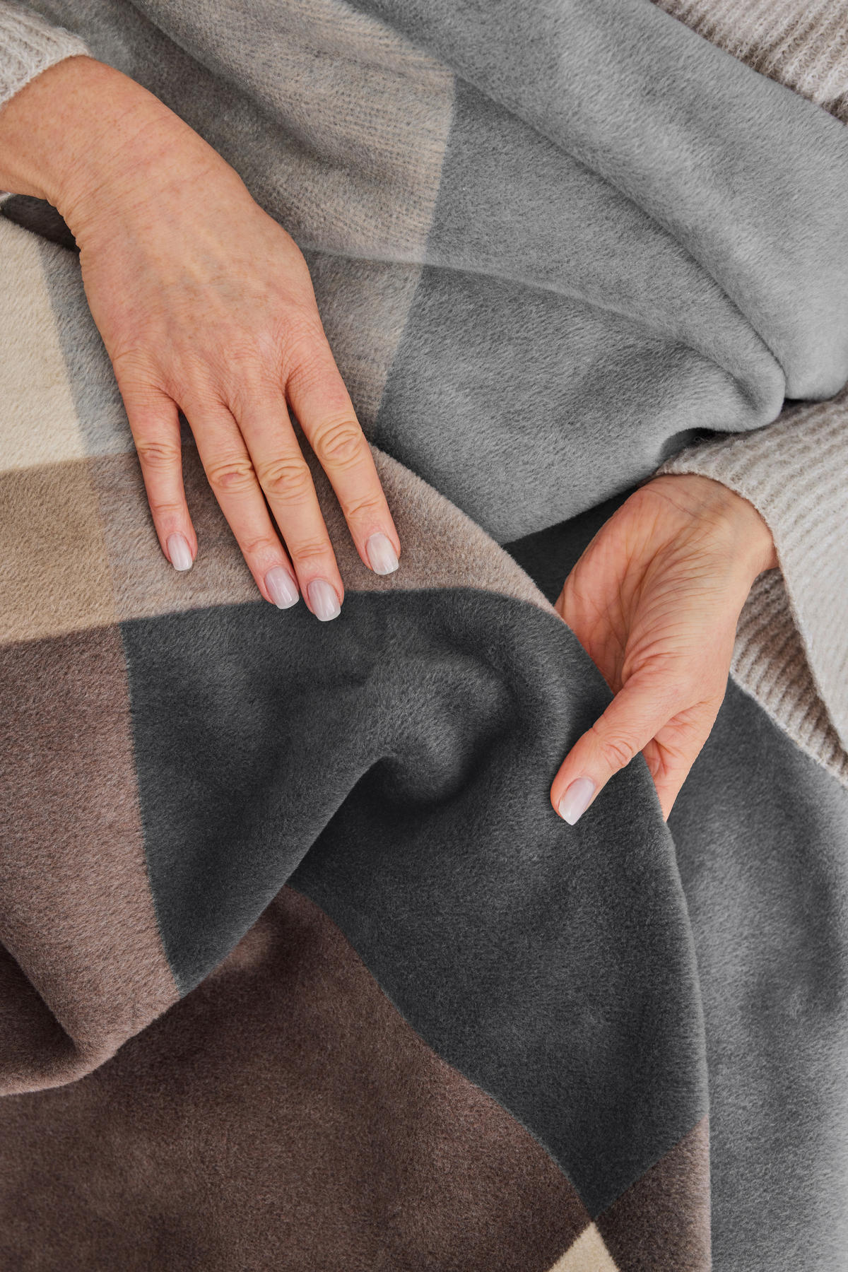 TAKARÓ 150/200 cm  - barna/szürke, Basics, textil (150/200cm) - Novel
