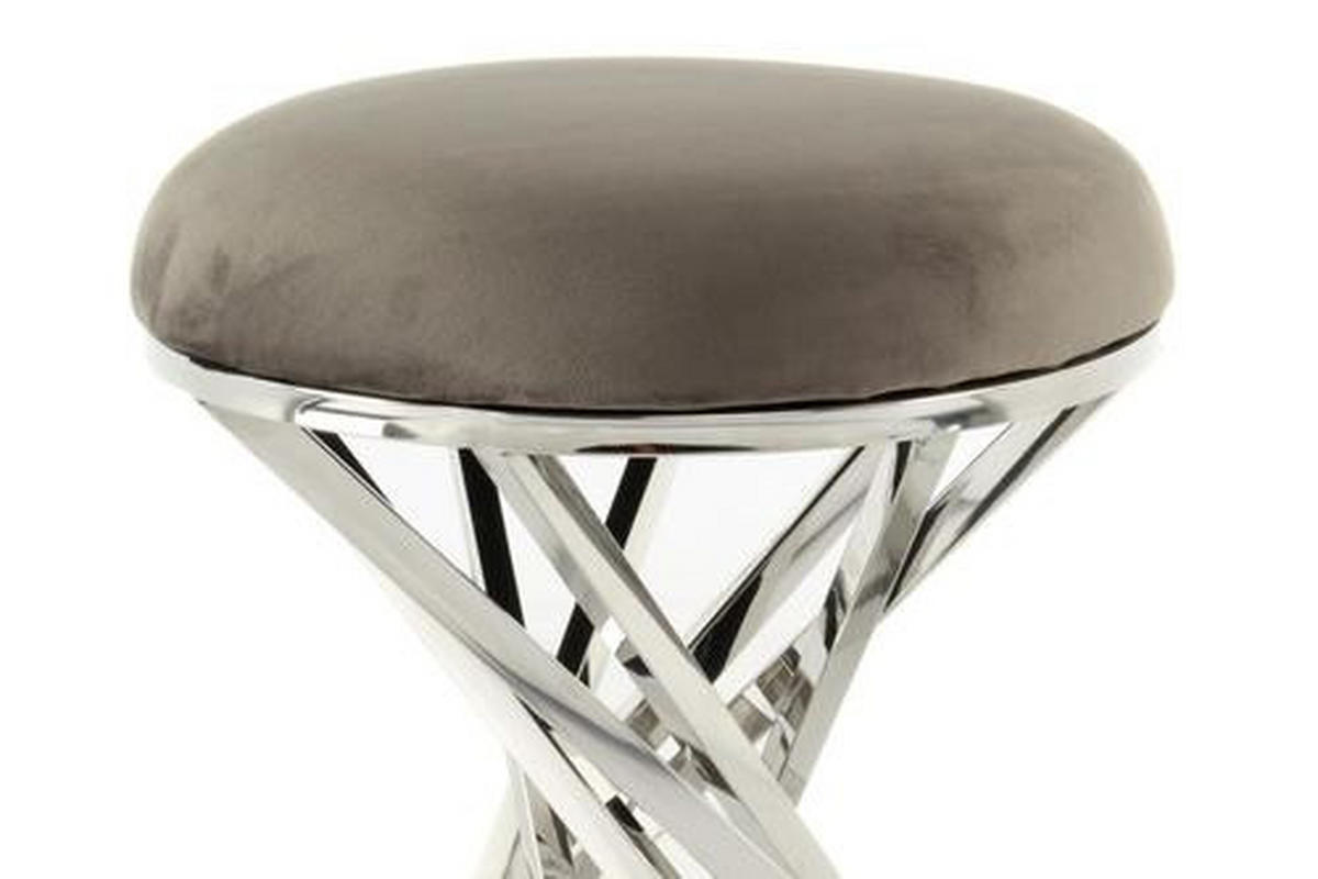PALL i metall, textil grå, silver  - silver/grå, Trend, metall/textil (40/49/40cm) - Kayoom
