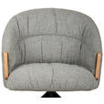 ARMLEHNSTUHL  Sitzfläche 360° drehbar, automatische Rückholfunktion Leinenoptik  - Schwarz/Grau, Design, Holz/Textil (61/84/62cm) - Valnatura