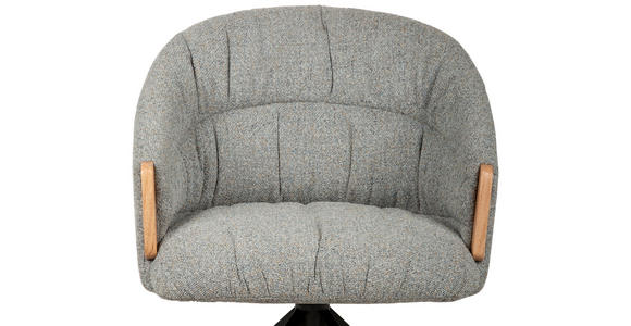 ARMLEHNSTUHL  Sitzfläche 360° drehbar, automatische Rückholfunktion Leinenoptik  - Schwarz/Grau, Design, Holz/Textil (61/84/62cm) - Valnatura
