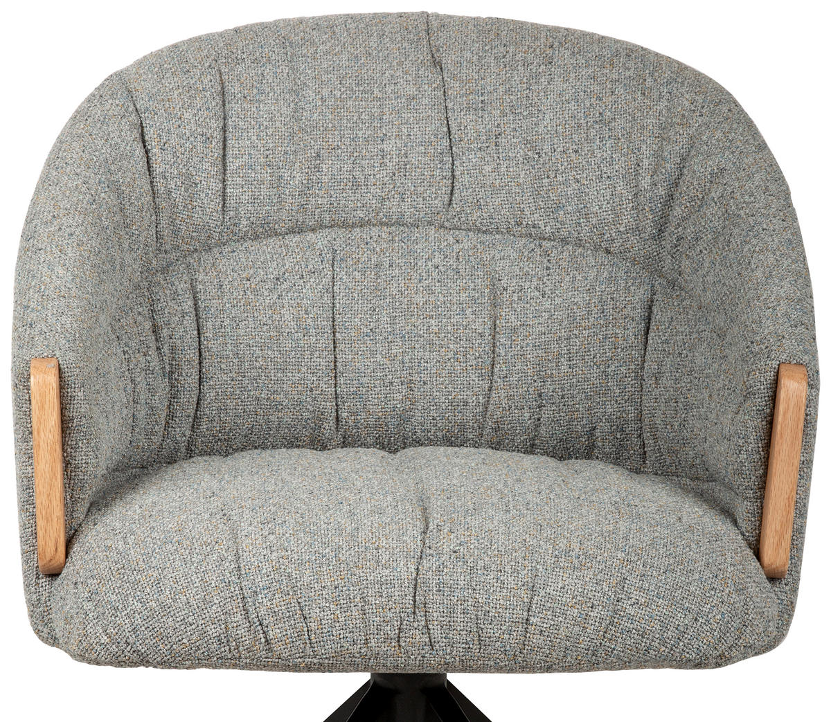 ARMLEHNSTUHL  Sitzfläche 360° drehbar, automatische Rückholfunktion Leinenoptik  - Schwarz/Grau, Design, Holz/Textil (61/84/62cm) - Valnatura