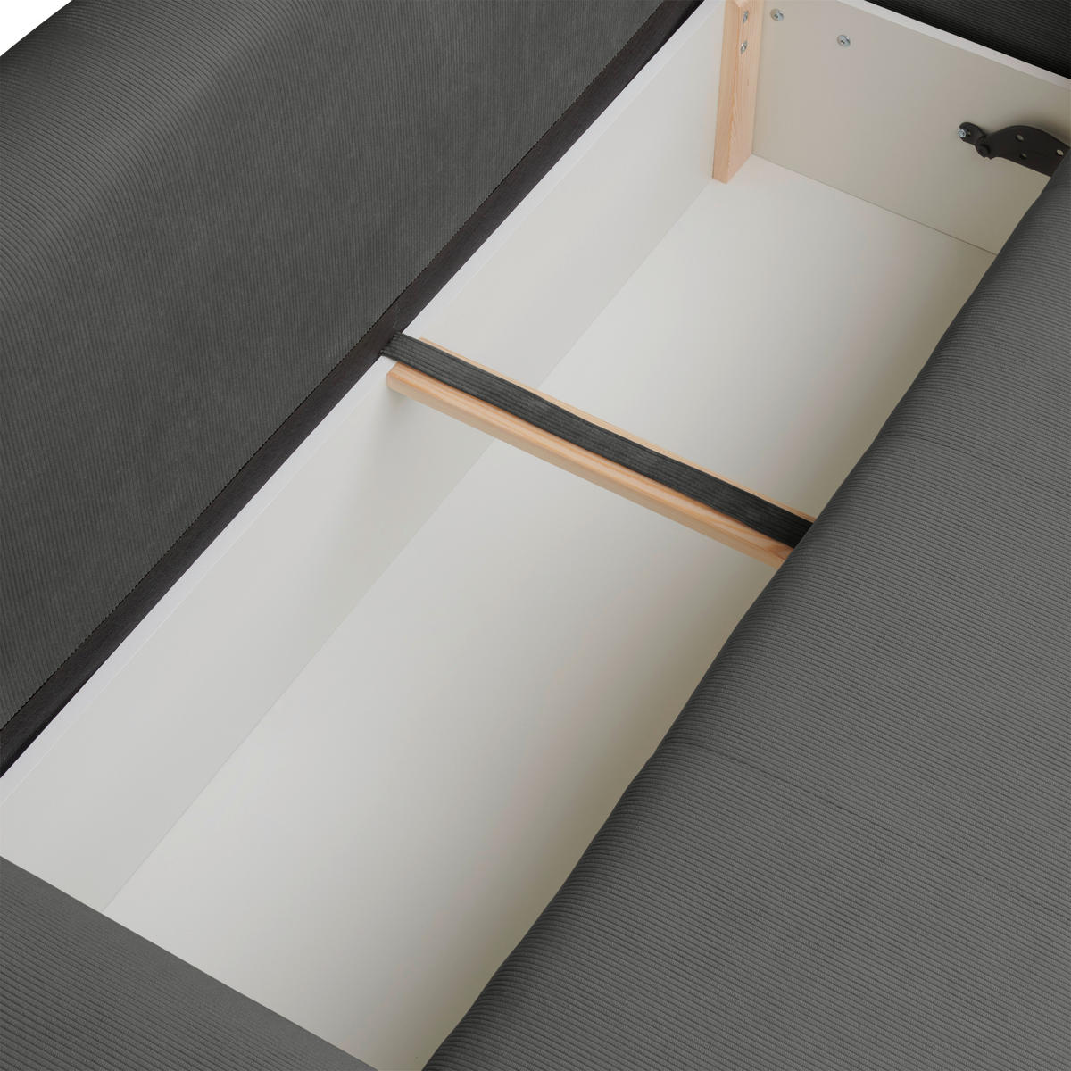 ECKSOFA inkl. Funktionen - Schwarz/Grau, Design, Kunststoff/Textil (265/182cm) - Stylife