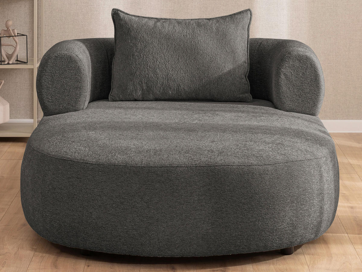XXL-SESSEL Chenille Anthrazit    - Anthrazit/Schwarz, Design, Kunststoff/Textil (122/76/156cm) - Livetastic