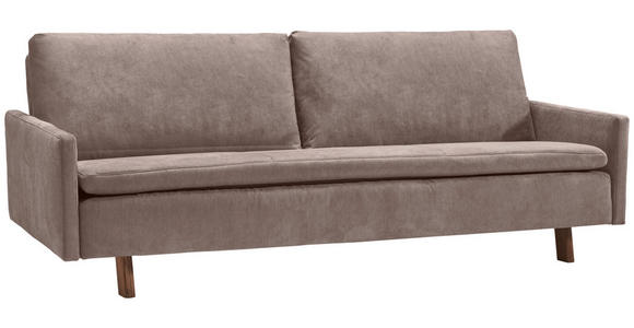 SCHLAFSOFA Flachgewebe Schlammfarben  - Schlammfarben/Eichefarben, KONVENTIONELL, Holz/Textil (220/85/98cm) - Carryhome