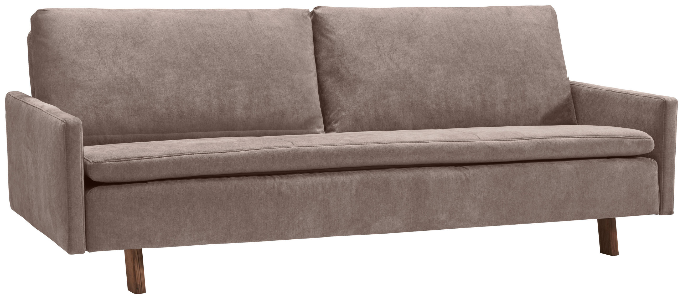 SCHLAFSOFA Flachgewebe Schlammfarben  - Schlammfarben/Eichefarben, KONVENTIONELL, Holz/Textil (220/85/98cm) - Carryhome