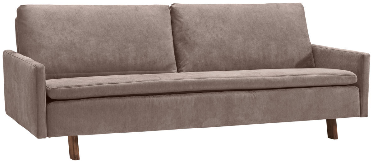 SCHLAFSOFA Flachgewebe Schlammfarben  - Schlammfarben/Eichefarben, KONVENTIONELL, Holz/Textil (220/85/98cm) - Carryhome