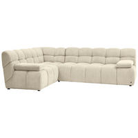ECKSOFA Beige Cord Rücken echt  - Beige/Schwarz, KONVENTIONELL, Kunststoff/Textil (195/265cm) - Tom Tailor