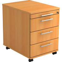 ROLLCONTAINER Buchefarben  - Buchefarben/Alufarben, KONVENTIONELL, Holzwerkstoff/Kunststoff (42,8/59/56cm) - Venda