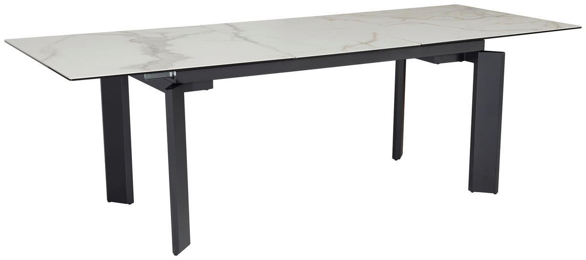 ESSTISCH in Keramik 180/95/77 cm  - Schwarz/Weiß, Design, Keramik/Metall (180/95/77cm) - MID.YOU